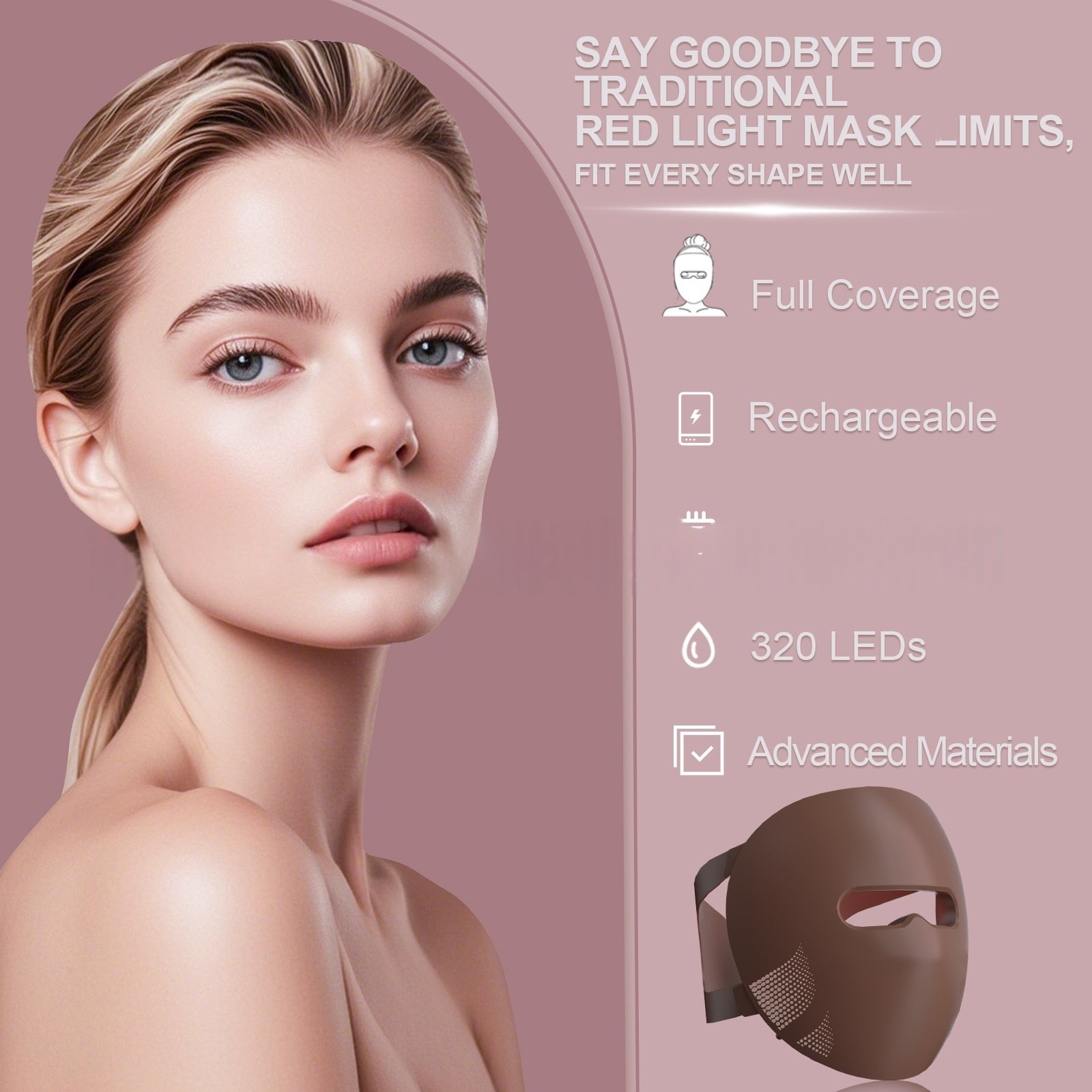 3D Silicone Red Light Therapy Face Mask (9D) - 1